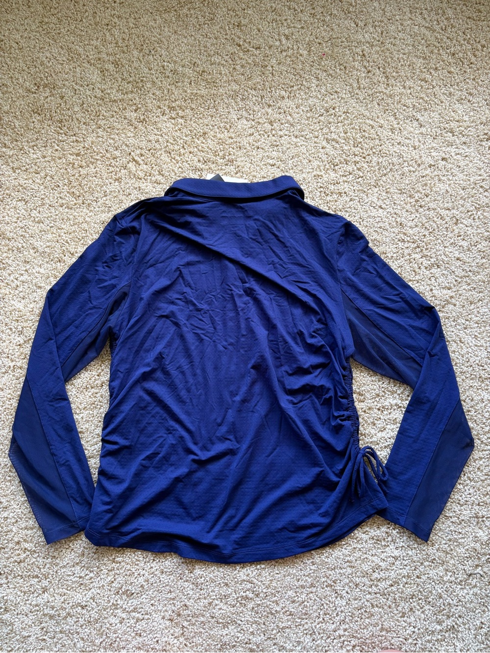 IBKUL IceFil Zip Polo Adjustable Drawstring Hem XL Navy UPF 50+ Golf Tennis NWT - Picture 5 of 5